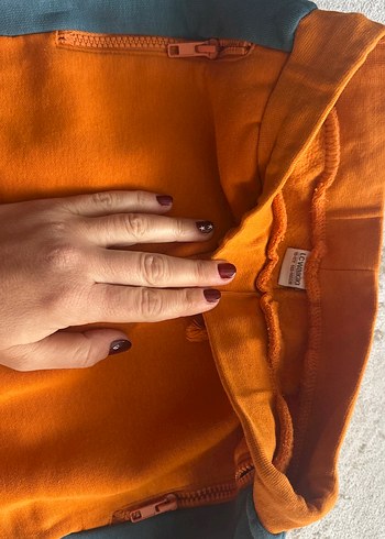 Turuncu Erkek Çocuk Fermuarlı Rahat Eşofman - Görsel 2