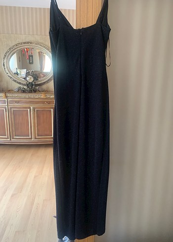 Koton Siyah Drapeli Uzun V Yakalı Kadın Elbise - Görsel 3