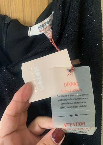 Koton Siyah Drapeli Uzun V Yakalı Kadın Elbise - Görsel 2