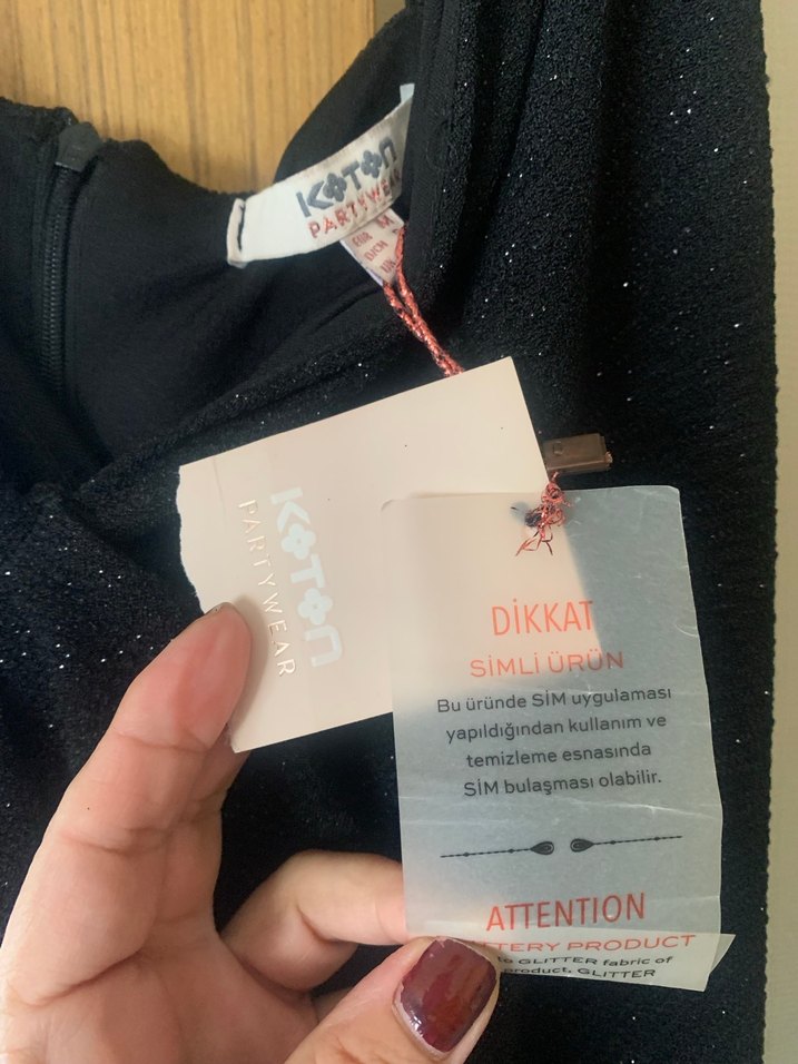 Koton Siyah Drapeli Uzun V Yakalı Kadın Elbise - Görsel 2