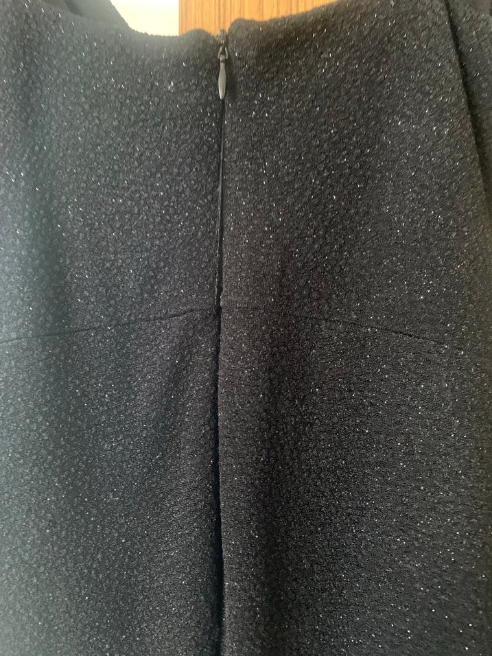 Koton Siyah Drapeli Uzun V Yakalı Kadın Elbise - Görsel 5