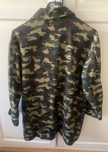 Twist Düğmeli Kamuflaj Desenli Kadın Ceket - Görsel 4