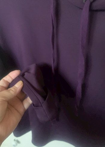 Mor Yüksek Yakalı Kadın Sweatshirt - Görsel 3