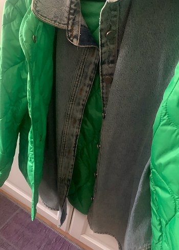 Robin Düğmeli Yeşil Kadın Ceket - Görsel 3