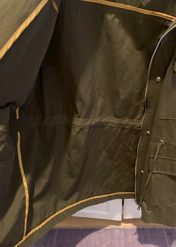 Koton Kadın Haki Kamuflaj Düğmeli Midi Ceket - Görsel 4