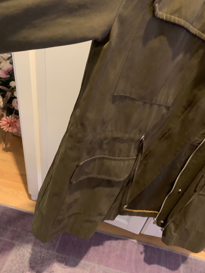 Koton Kadın Haki Kamuflaj Düğmeli Midi Ceket - Görsel 5