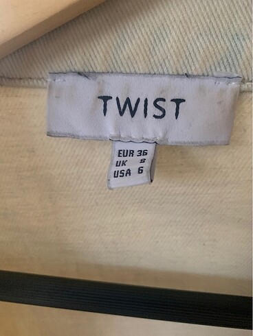 36 Beden Twist boncuk detay kot mont