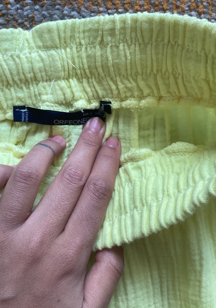 Limon sarısı yazlık pantolon - Görsel 4