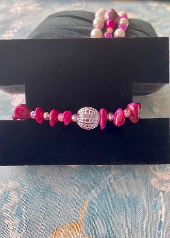 Pembe Boncuklu Kadın Bileklik
