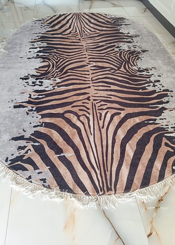 Diğer Bohem Zebra Desenli Kahverengi Halı