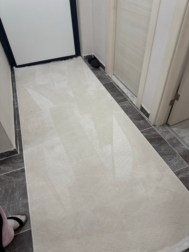 Beyaz Modern Düz Yolluk Halı - Görsel 3