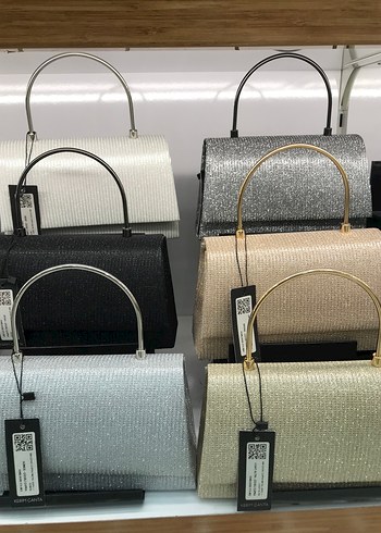  Beden gri Renk Diger Gri Kadın Tokalı Clutch Çanta
