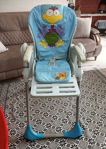 Mavi ve Gri Bebek Mama Sandalyesi