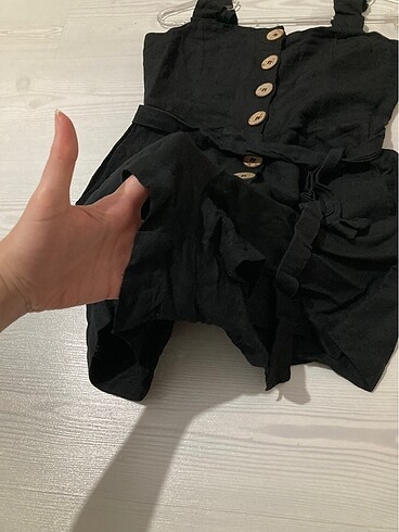 xs Beden Keten şort tulum