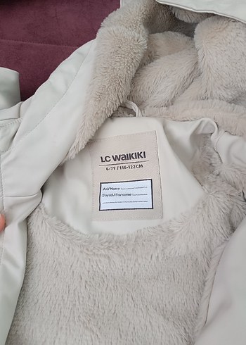 LC Waikiki Bebek Kürklü Krem Mont trench 6 7 yaş