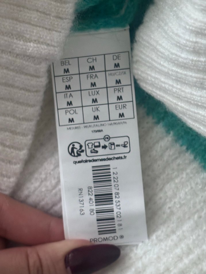 Çok Renkli Örgü Kadın Kazak - Görsel 4