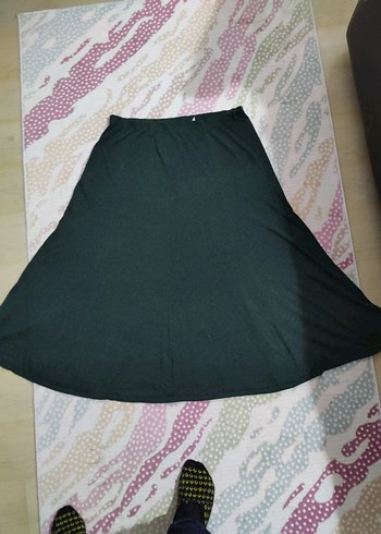 Siyah Salaş Uzun Hamile Eteği - Görsel 4