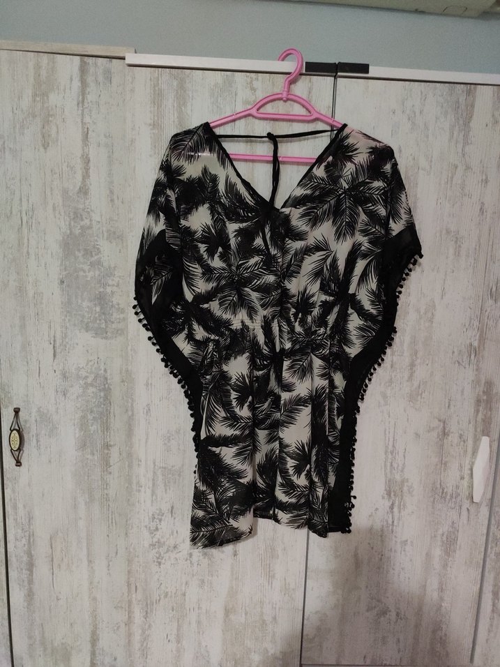 Detaylı Siyah Bohem polera - Görsel 5