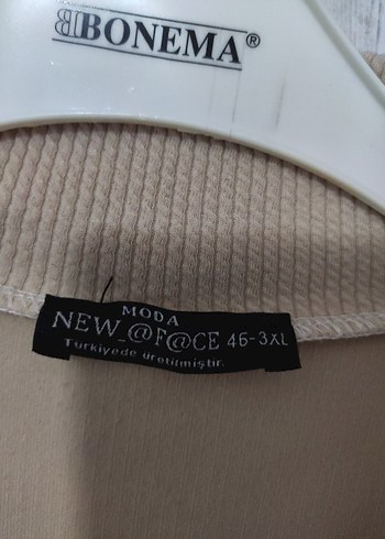 46 Beden çeşitli Renk Bej Siyah Çizgili Uzun Kollu Triko Sweatshirt