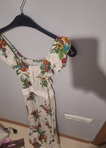 Çiçek Desenli Uzun Bohem Elbise - Görsel 4