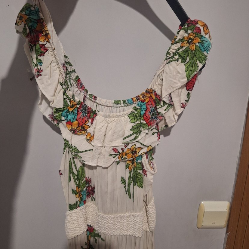 Çiçek Desenli Uzun Bohem Elbise - Görsel 2