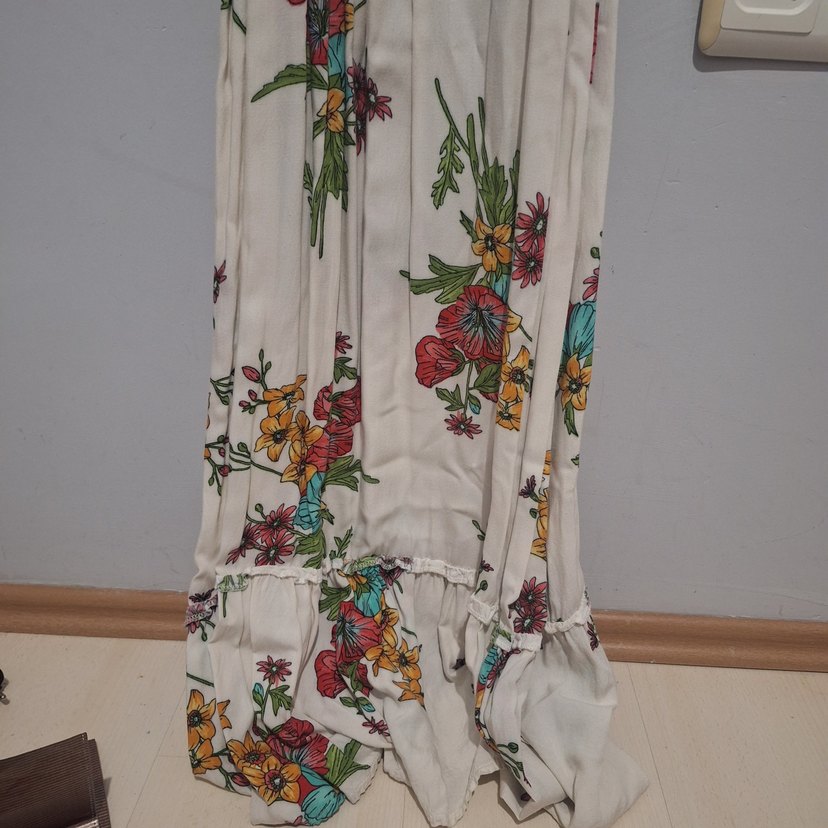 Çiçek Desenli Uzun Bohem Elbise - Görsel 3