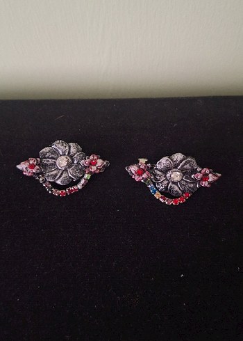 Çok Renkli Mini taş detaylı cicek saç tokaları - Görsel 2