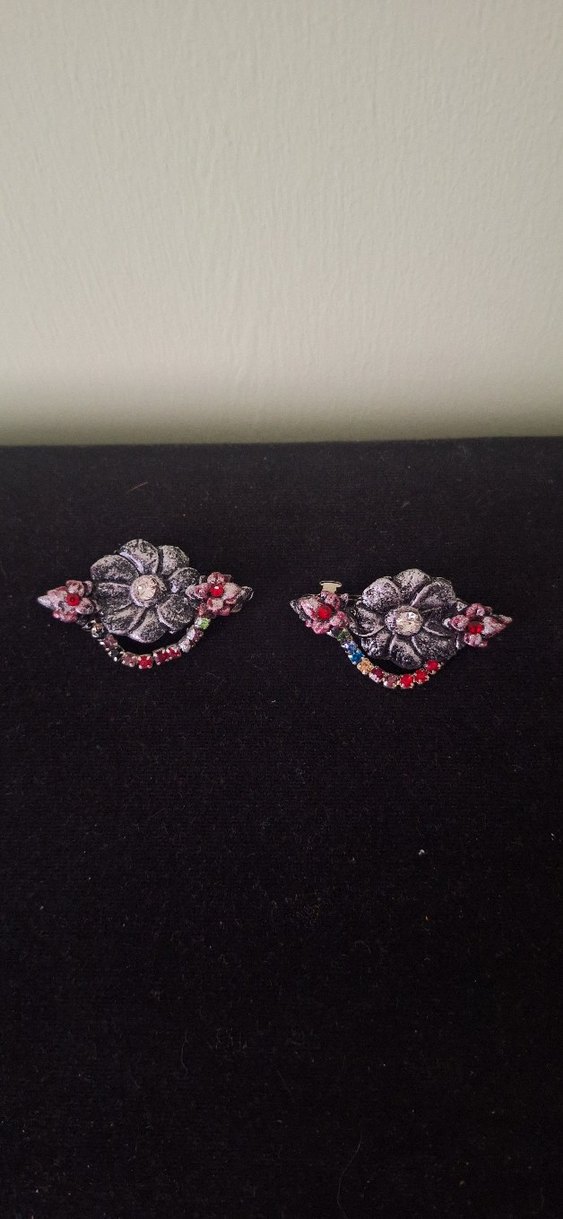 Çok Renkli Mini taş detaylı cicek saç tokaları - Görsel 2