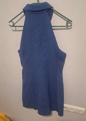 Düğmeli Kolsuz Keten Mini Gömlek elbise - Görsel 2