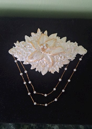 İnci Boncuklu Beyaz Kadın Saç Aksesuarı - Görsel 2