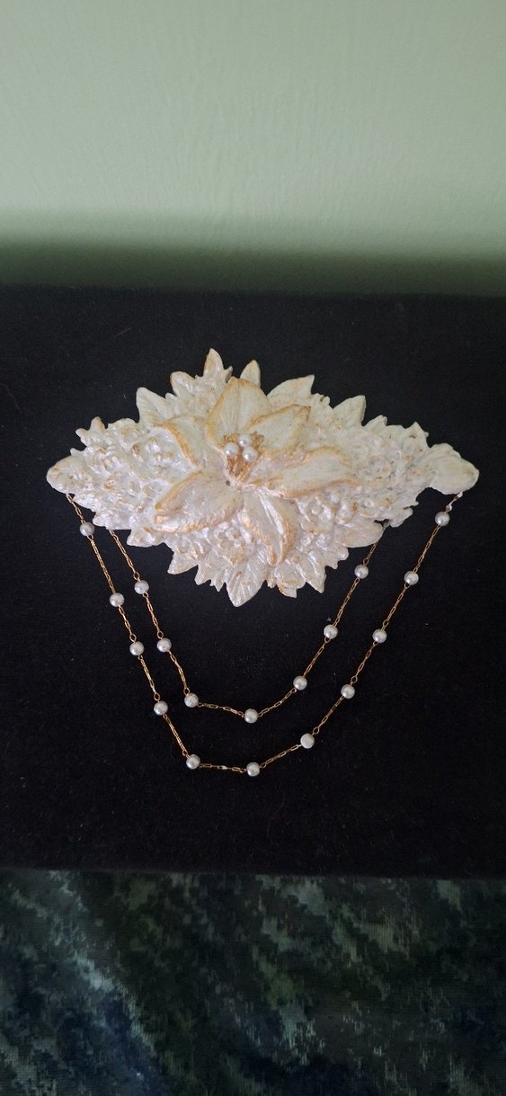 İnci Boncuklu Beyaz Kadın Saç Aksesuarı - Görsel 2