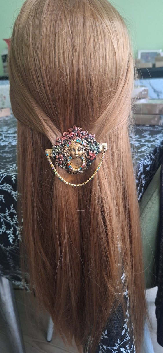 Kristal taşlı Bohem el yapımı saç tokası benzeri bile yok - Görsel 2