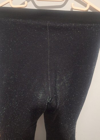 Siyah Parlak simli Kadın Pantolon - Görsel 5