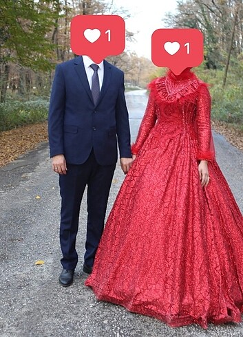 40 Beden kırmızı Renk Kına Henna Abiye Gelinlik