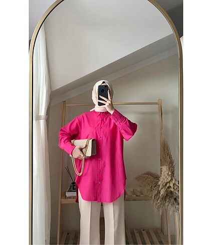 Zara Fuşya oversize gömlek