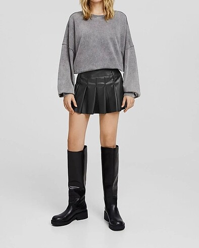 Bershka Suni deri mini etek