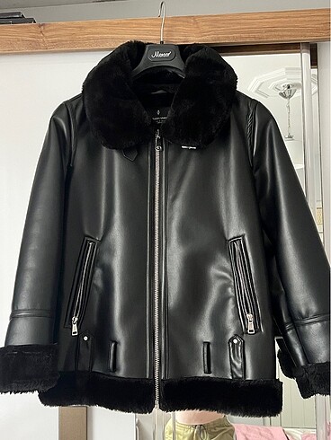 s Beden Stradivarius pilot biker ceket deri
