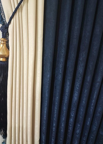 Koyu Mavi Düz Fon Perde - Görsel 4