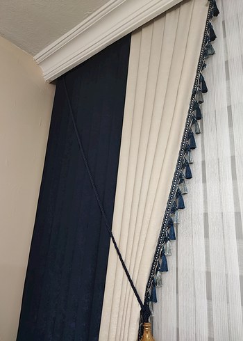 Koyu Mavi Düz Fon Perde - Görsel 2