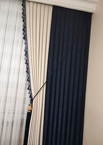 Koyu Mavi Düz Fon Perde - Görsel 3