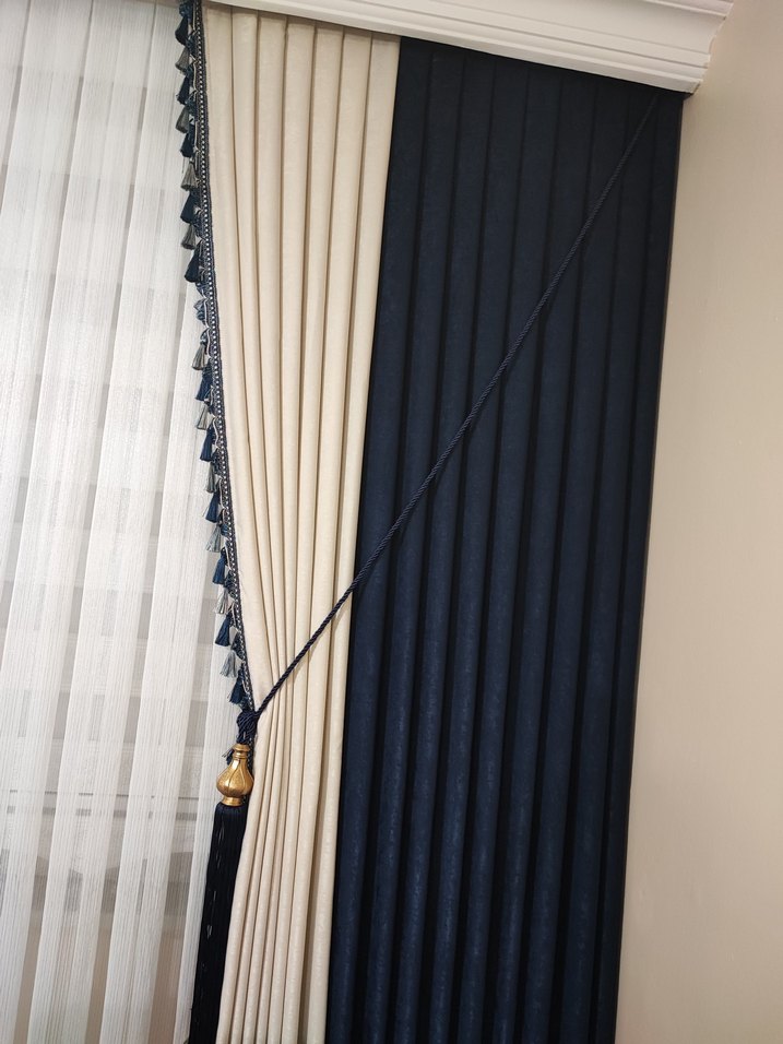 Koyu Mavi Düz Fon Perde - Görsel 3