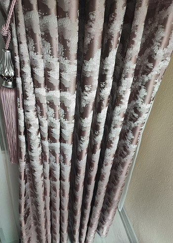 Modern Klasik Bej Gri Batik Desenli Perde - Görsel 3