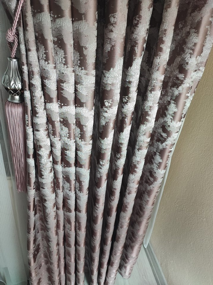 Modern Klasik Bej Gri Batik Desenli Perde - Görsel 3