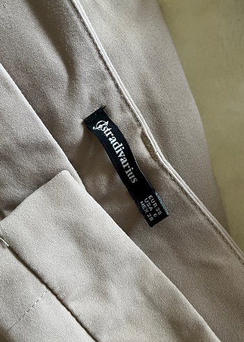 Stradivarius Bej Kadın Kumaş Pantolon Normal Boy