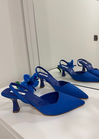 Mavi Stiletto Topuklu Kadın Abiye Ayakkabı - Görsel 2