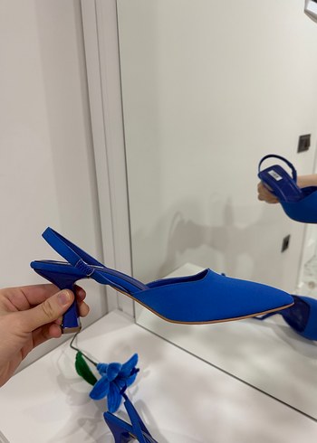 Mavi Stiletto Topuklu Kadın Abiye Ayakkabı - Görsel 4