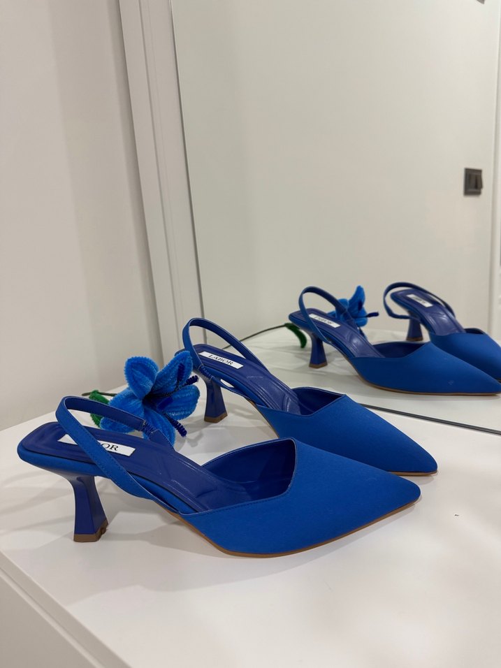 Mavi Stiletto Topuklu Kadın Abiye Ayakkabı - Görsel 2