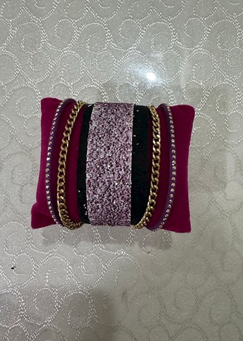 Bordo Dantelli Bohem Bileklik