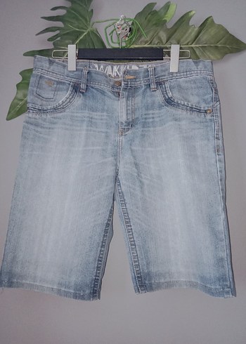 Gri Mavi Denim Şort