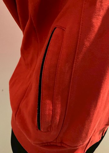 l Beden kırmızı Renk Kırmızı Fermuarlı Kadın Sweatshirt